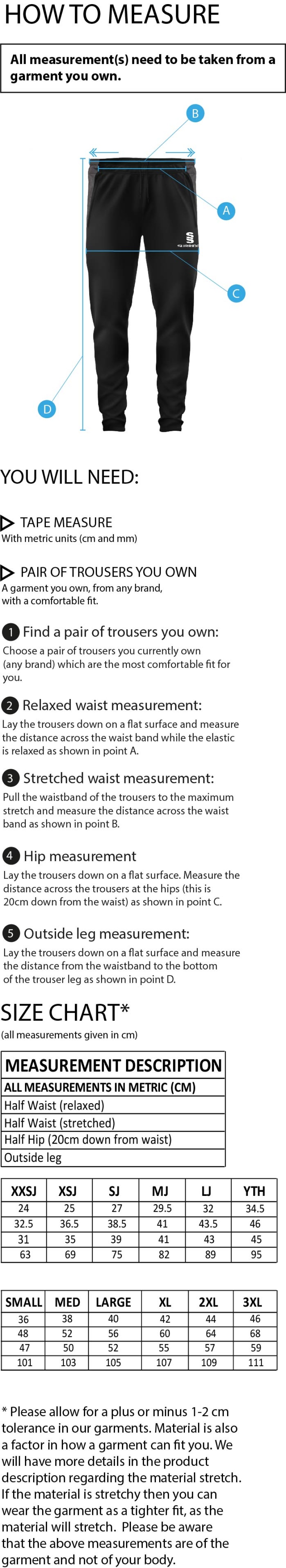 Nutbrook CC - Dual Skinny Pant - Size Guide